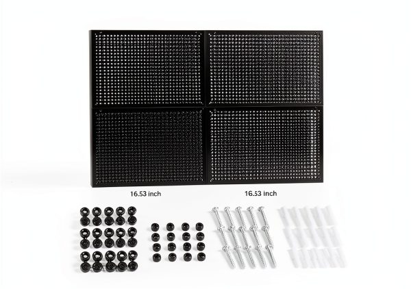 Daanxw Steel Pegboard Panel 4 Pack Wall Mount Black 16x12 Inch-1
