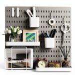 VUSIGN Wall Pegboard Panel 22x22 Inch Black 4-Piece Kit-0