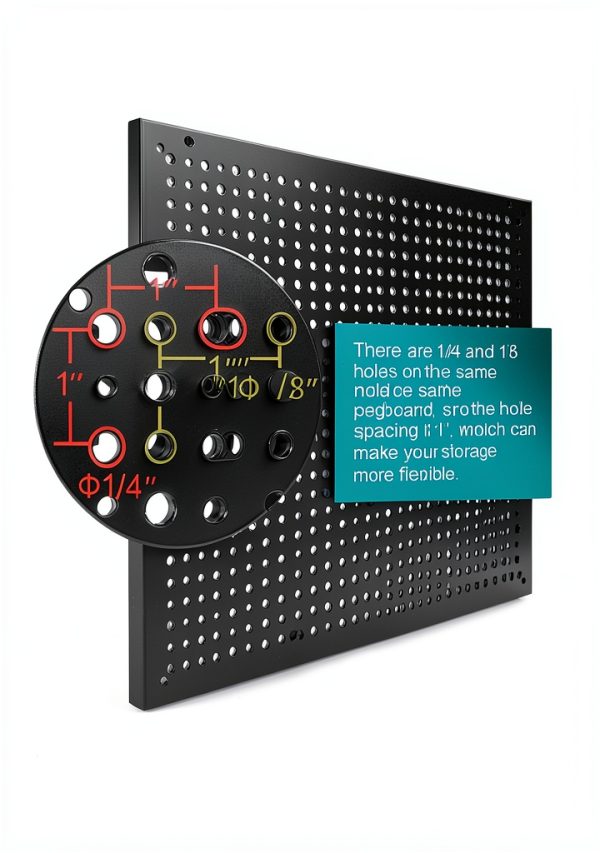 Daanxw Steel Pegboard Panel 4 Pack 16x12 Inch Black Wall Mount-2