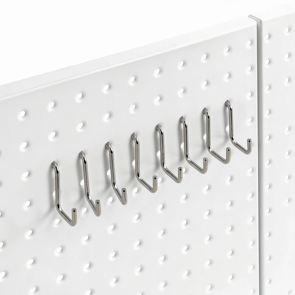 Amazon Basics Foldable Metal Pegboard Kit 48-Piece Gray Wall Mount-4
