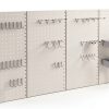 Amazon Basics Foldable Metal Pegboard Kit 48-Piece Gray Wall Mount-0