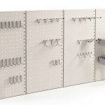 Amazon Basics Foldable Metal Pegboard Kit 48-Piece Gray Wall Mount-0