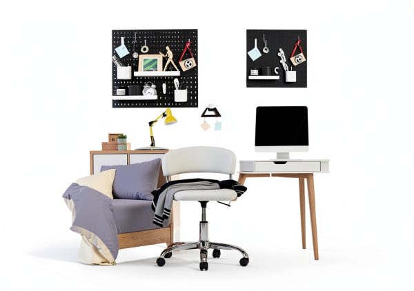 VUSIGN Wall Pegboard Panel 22x22 Inch Black 4-Piece Kit-1