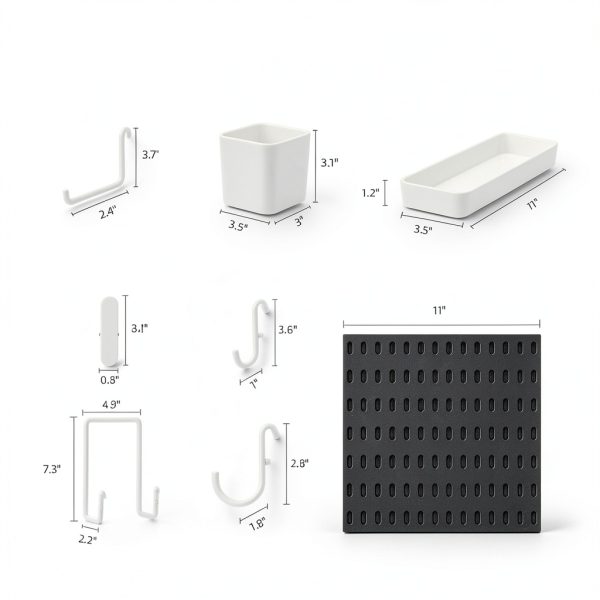 VUSIGN Wall Pegboard Panel 22x22 Inch Black 4-Piece Kit-2