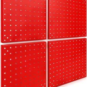 Daanxw Pegboard Panel 12x12 Metal Wall Mount 4 Pack Red-0