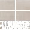 Amazon Basics Foldable Metal Pegboard Kit 48-Piece Gray Wall Mount-5