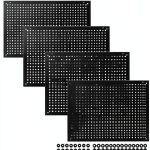 Daanxw Steel Pegboard Panel 4 Pack Wall Mount Black 16x12 Inch-0
