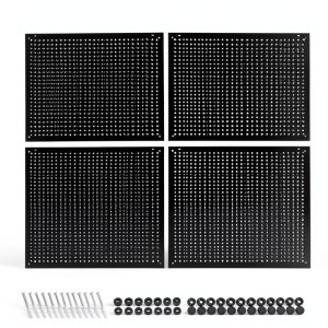 Daanxw Steel Pegboard Panel 4 Pack 16x12 Inch Black Wall Mount-0