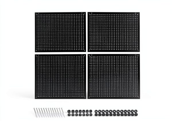 Daanxw Steel Pegboard Panel 4 Pack 16x12 Inch Black Wall Mount-0