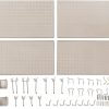 Amazon Basics Foldable Metal Pegboard Kit 48-Piece Gray Wall Mount-2