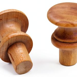 Maple Shaker Knob Cindoco 1-1/4 inch Dia 1/2 inch Tenon Fluted 2 Pack-0